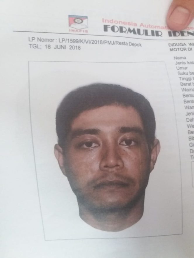 
					Ini Sketsa Wajah Terduga Pelaku Pelemparan Batu di Jalan Juanda