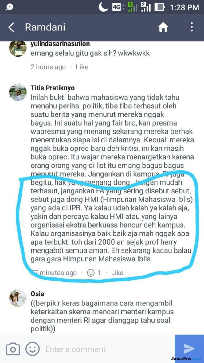 
					Tulis HMI = Himpunan Mahasiswa Iblis, Peneliti IPB Bakal Dipolisikan