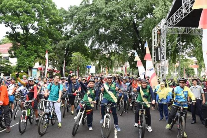 
					Fun Bike Gowes Sepeda sejauh 20 Km, Sabtu (20/4/2019).