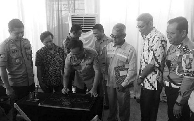 
					Peresmian Pos Lantas di Margonda.