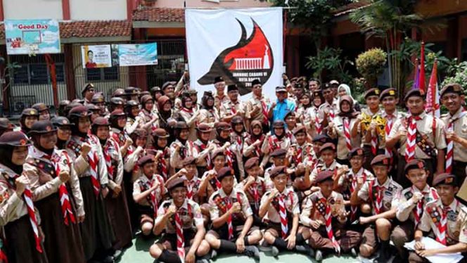 
					Salah satu gudep Pramuka siap mengikuti kemah Jambore Cabang ke-6. 