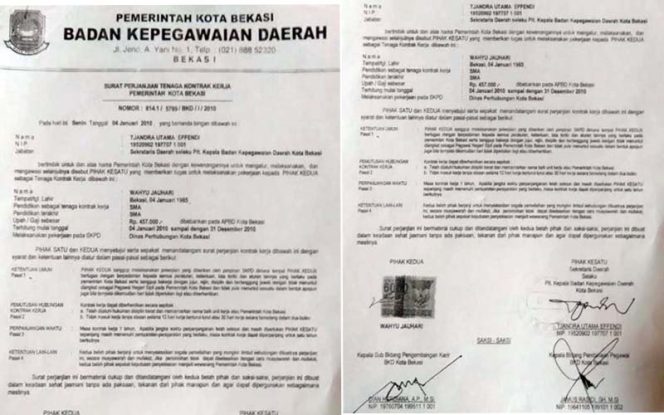 
					Surat Kontrak Kerja