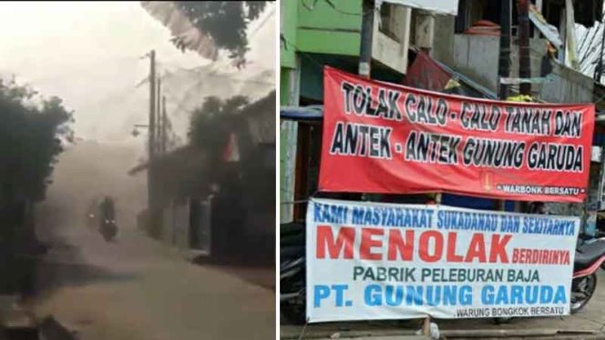 
					Pencemaran udara dari aktivitas PT Gunung Garuda (Foto kiri)