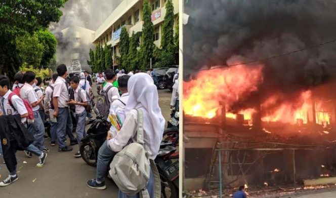 
					Kebakaran berawal dari ruang laboratorium komputer. Kebakaran dahsyat ini diduga karena korsleting arus listrik.