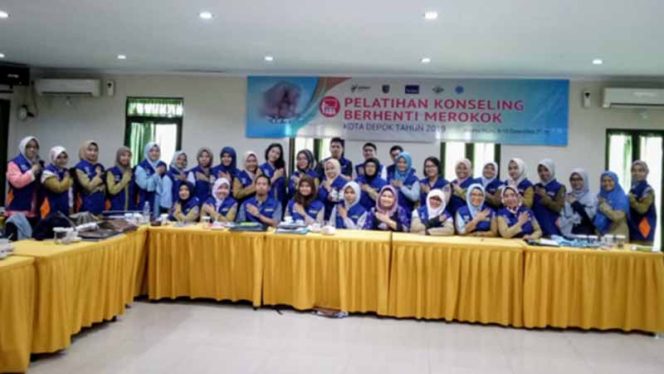 
					Perwakilan konselor Puskesmas saat mengikuti Pelatihan Konseling Berhenti Merokok. 