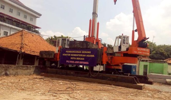 
					Pembangunan gedung kantor Kementerian Agama di Jalan Rawa Tembaga II.
