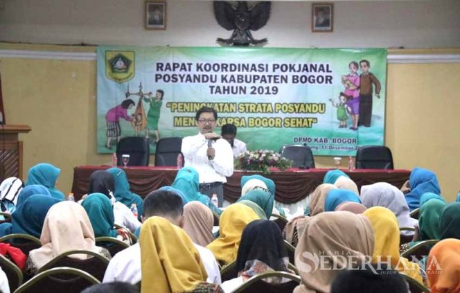 
					DPMD) Kabupaten Bogor mengadakan Rapat  Koordinasi dengan menggandeng Kelompok Kerja (Pokjanal) Pembina Pos Pelayanan Terpadu (Posyandu) se-Kabupaten Bogor di Hotel Bahtera Megamendung.