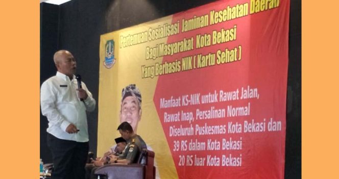 
					Sosialisasi Jamkesda (Jaminan Kesehatan Daerah)  Bagi Masyarakat Kota Bekasi berbasis NIK berlokasi di BSI, Kecamatan Bekasi Utara.