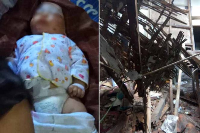 
					Bayi berusia baru dua bulan jadi korban tertimpa reruntuhan puing rumah.