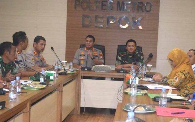 
					Suasana Rakor Satgas Tanggap Bencana di Polres Metro Depok. (FOTO: Istimewa)