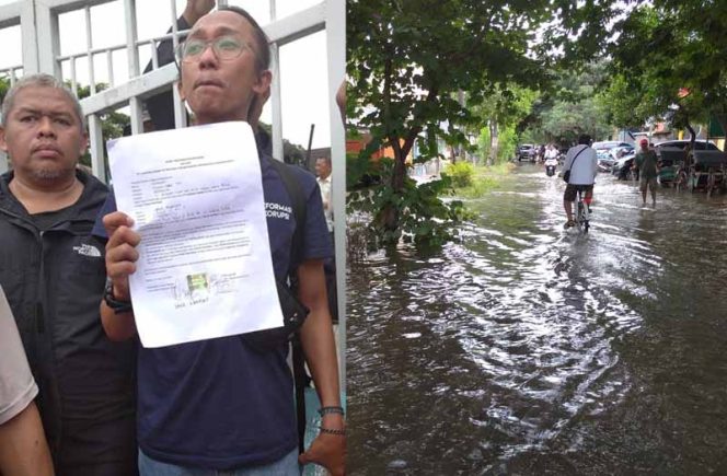 
					PT Hasanah Damai Putra (HDP) sebagai pengembang dianggap pihak yang bertanggungjawab atas musibah uang menimpa warga.