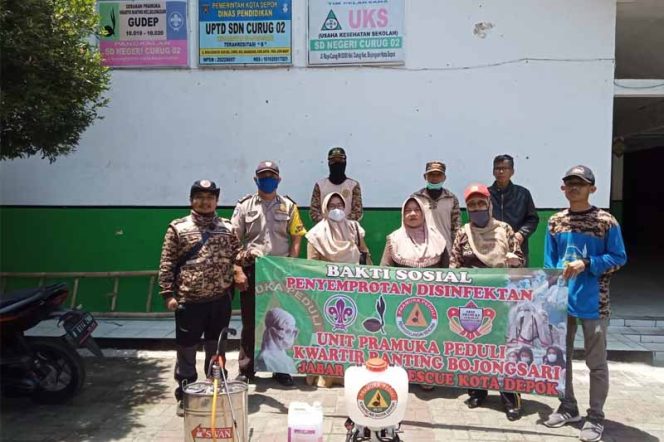 
					Suasana penyemprotan di SDN Bojongsari 03 dan SDN Curug 02 yang dilaksanakan Kwarran Pramuka Bojongsari.
