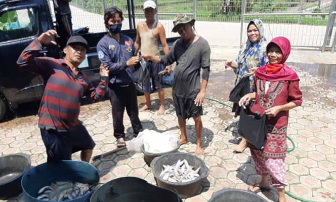 
					Balai Benih Ikan Kota Depok membagikan ikan konsusmsi kepada warga sekitar BBI di wilayah Duren Mekar, Kecamatan Bojongsari.