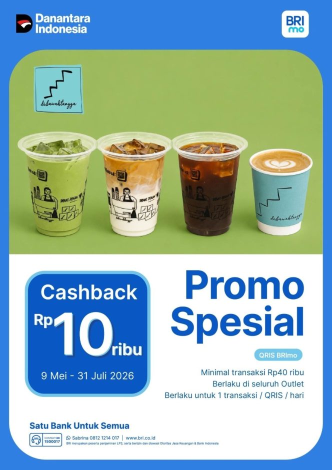 
					BRI BO Radio Kolaborasi dengan Gerai Kopi ‘Dibawah Tangga’: Hadirkan Promo Cashback QRIS BRImo